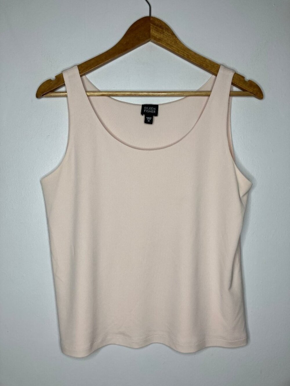 Eileen Fisher 100% Silk Tank Top Women's M Medium Blush Pink Sleeveless Scoop